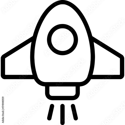 Minimalistic ion-drive spacecraft icon