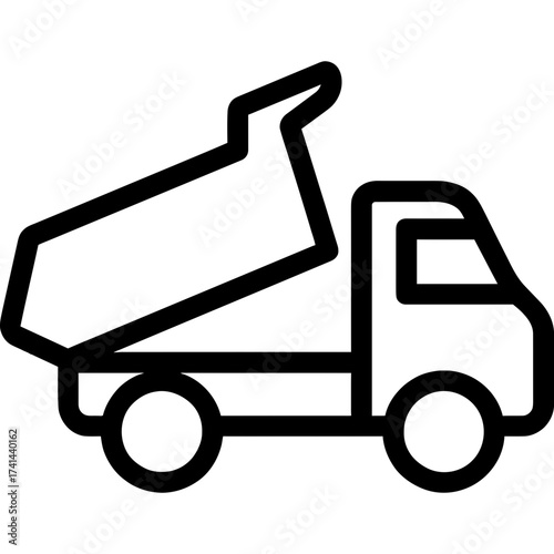Minimalistic tipper truck icon design