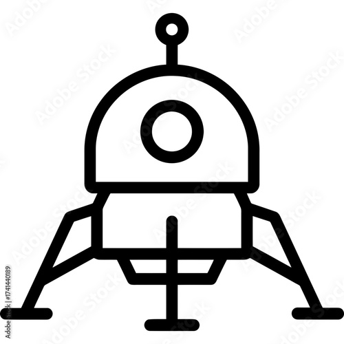 Minimalistic lander icon design