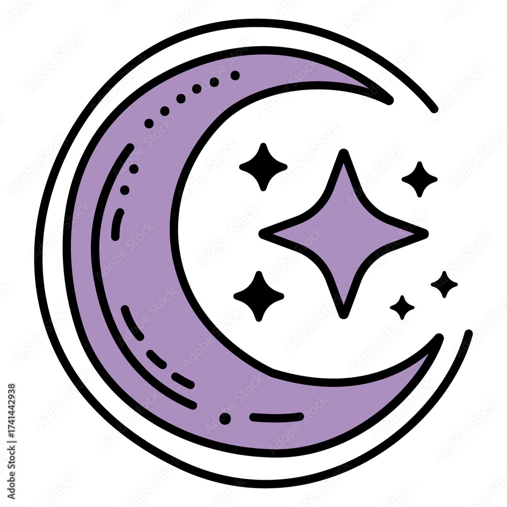 Obraz premium Halloween Moon Star Illustration Icon