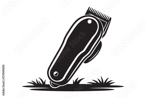 Hair clipper simple icon. Vector Black silhouettes. with white background