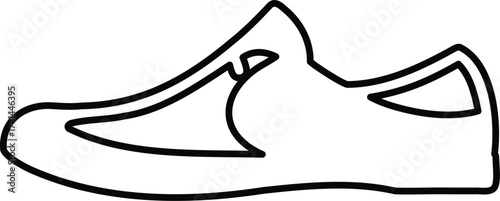Minimalist line art of casual shoe outline

