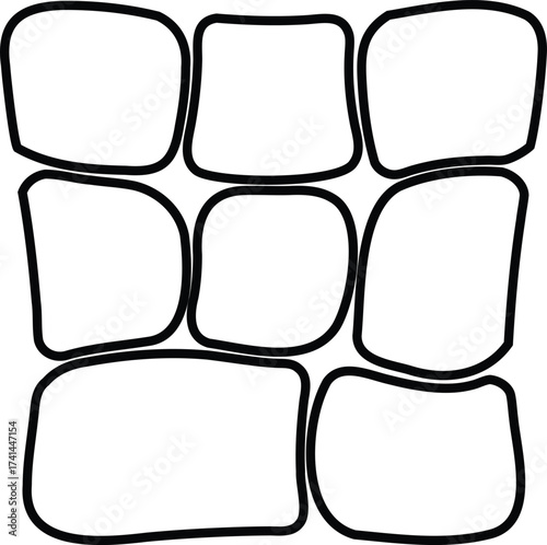 Abstract irregular stone wall pattern outline
