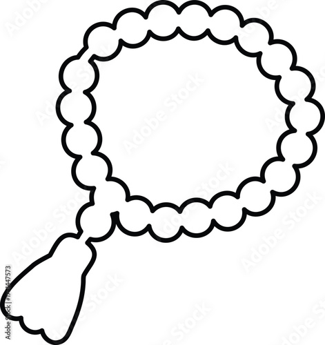 Outline of prayer beads with tassel symbol
