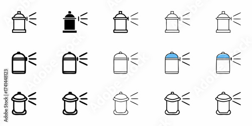 Diverse spray can icons and illustrations capture creative expression and DIY projects