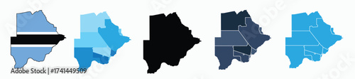 “Editable map of Botswana showing borders and major regions for educational or travel use.”