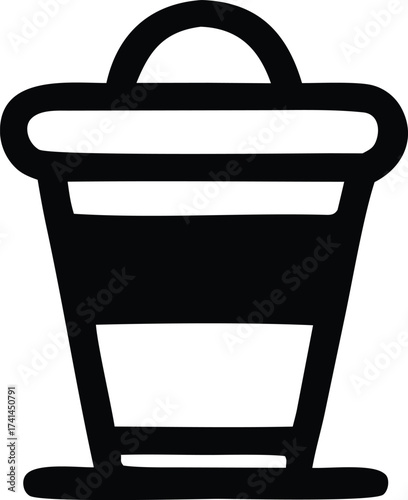 Simple trash can icon symbol for waste disposal recycling bin and garbage collection management concepts