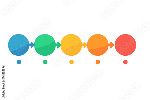 Timeline infographic with 5 steps. Business process chart. Abstract elements of graph. Diagram with five options or parts. Vector business template for presentation.