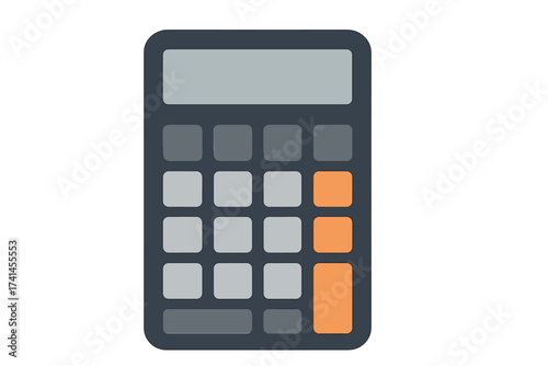 Calculator vector illustration. Flat design icon for business, finance, accounting, and math. Symbol for savings, budget, economy, investment. Financial calculation concept.