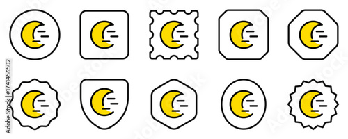 Editable cloudy windy moon vector icon. Part of a big icon set family. Perfect for web and app interfaces, presentations, infographics, etc