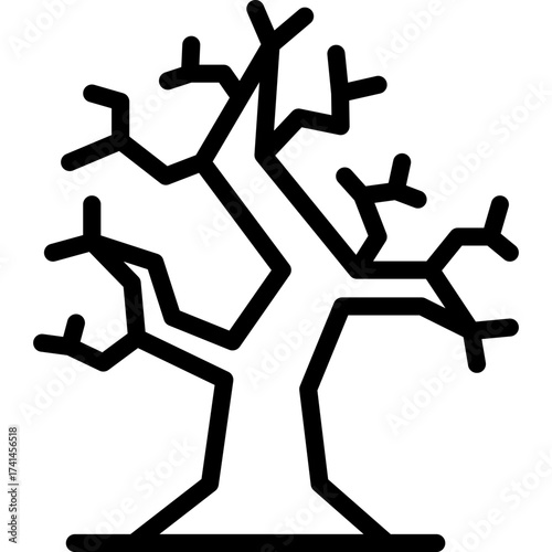 dead tree icon illustration design with outline