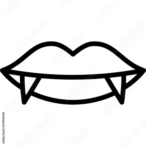fangs icon illustration design with outline