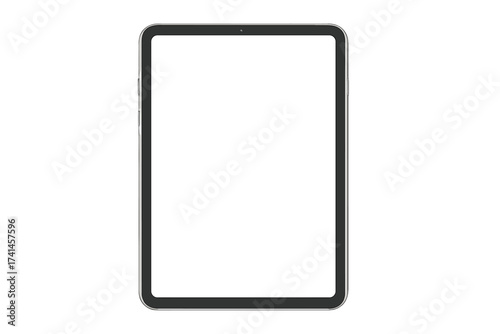 Tablet vector mockup with blank screen isolated on white. Realistic modern device template for UI and UX web or app design presentation. Digital gadget for portfolio.