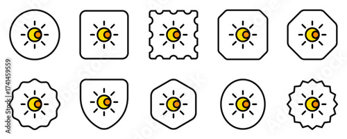 Editable vector sun and moon icon. Part of a big icon set family. Perfect for web and app interfaces, presentations, infographics, etc
