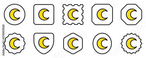 Editable vector crescent moon icon. Part of a big icon set family. Perfect for web and app interfaces, presentations, infographics, etc