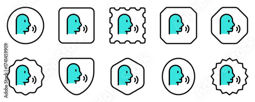 Editable speech recognition, voice command vector icon. Part of a big icon set family. Perfect for web and app interfaces, presentations, infographics, etc