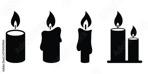 Candle icon vector illustration on white background. Candle icon. simple flat style icon.