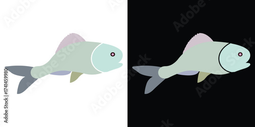 "Biodiversity and Fish Icon Set – Outline Wildlife Symbols, Seafood and Nature Graphic Design Elements"