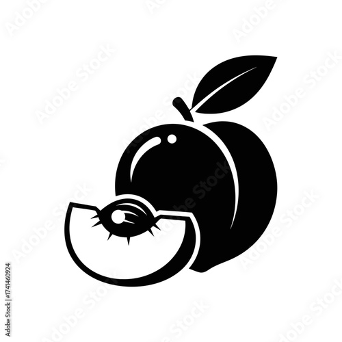 “A minimalist black and white vector illustration of a computer RAM chip icon. The design features a rectangular microchip with rounded corners, detailed with small contact pins on both sides, and the