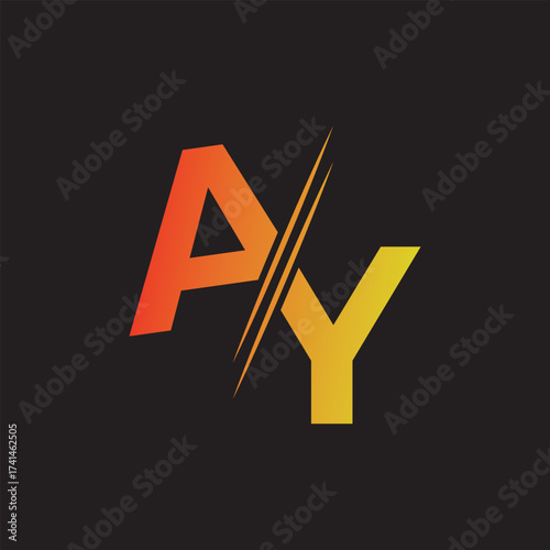 letters AY A Y logo design with simple circle vector