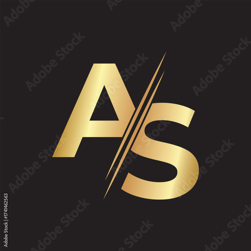 SA, AS, S, A abstract letters logo monogram
