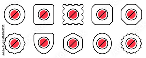 Editable vector stop prohibitions block icon. Part of a big icon set family. Perfect for web and app interfaces, presentations, infographics, etc