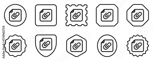 Editable vector attachment file icon. Part of a big icon set family. Perfect for web and app interfaces, presentations, infographics, etc