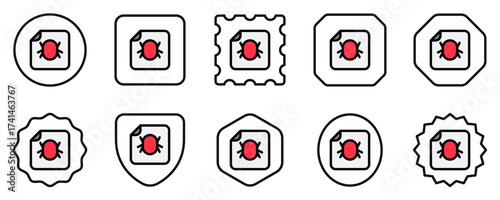 Editable vector bug corrupted file icon. Part of a big icon set family. Perfect for web and app interfaces, presentations, infographics, etc
