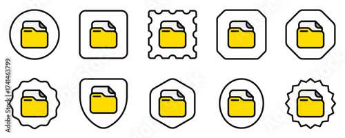 Editable vector file document folder icon. Part of a big icon set family. Perfect for web and app interfaces, presentations, infographics, etc