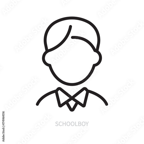 Schoolboy, student line icon. Study, education, knowledge, university, college, school concept. Isolated on a white background. Editable stroke. Flat design. Vector illustration.