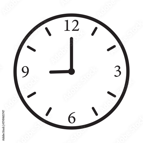 o clock at 9 vector design monocolor.