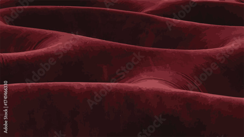 Close-up Abstract Texture of Rippling Burgundy Fabric or Sand Dunes silk satin