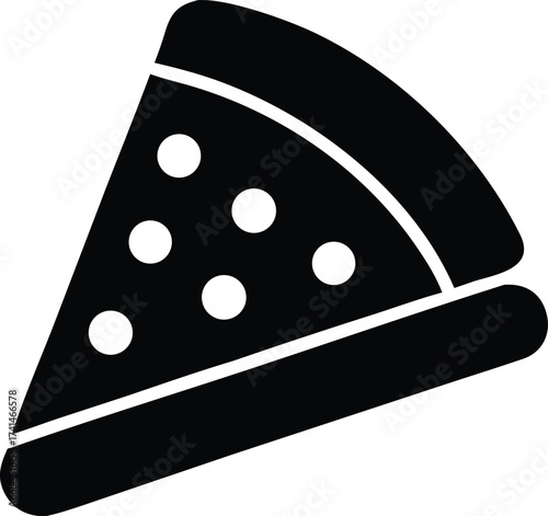 Wallpaper Mural Simple black and white icon of a delicious pizza slice with pepperoni ready for digital or print use Torontodigital.ca