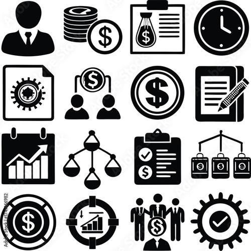 Wallpaper Mural Collection of business finance and strategy icons for corporate planning and management visualizations finance icons Torontodigital.ca
