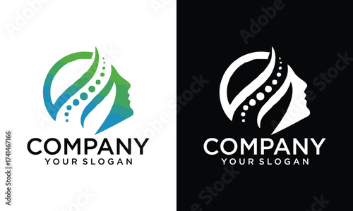 creative Head with brain and leaves continuous one line symbol drawing. Mental health, self care concept icon in linear style. Continuous line vector illustration