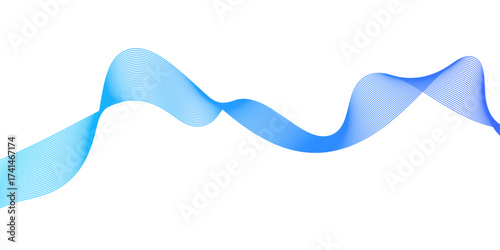 Abstract vector background with light blue wavy lines. Blue wave background.Thin line wavy abstract vector background. Modern technology background. Vector illustration.