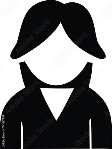 Wallpaper Mural Simple silhouette icon of a woman's upper body and hair representing a user profile or avatar. Torontodigital.ca