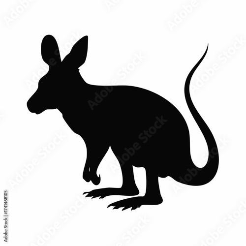 Silhouette of a Kangaroo Graphic Animal Design