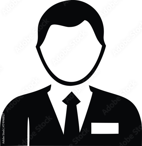 Professional business man icon silhouette male figure symbol represents employee professionalism corporate identity and service