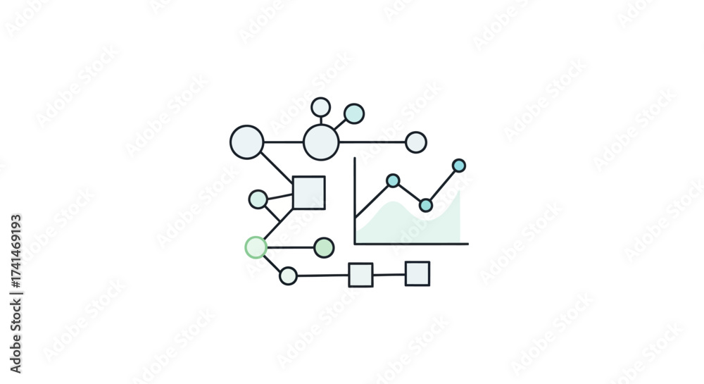 Fototapeta premium Abstract Network Diagram with Data Visualization Elements.