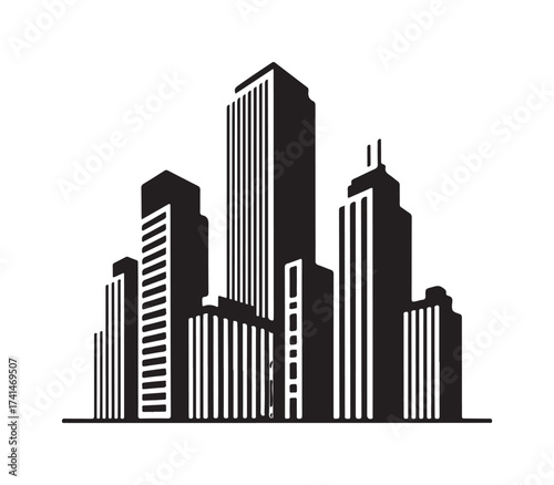 Building line icon, collection of vector icons, various institutions in a minimalist design style, containing house, office, bank, school, hotel, shop, ,vector illustration EPS 10.