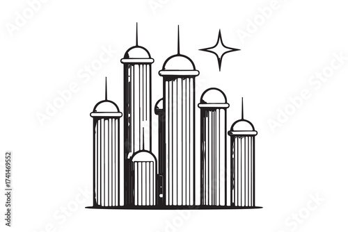 Building icon set, mosque, skyscraper, factory, architecture, city and more, building web icons, vector illustration EPS 10.