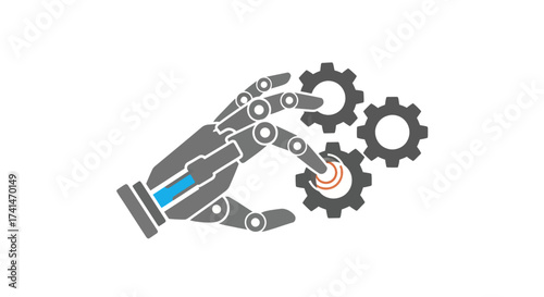 Robotic Hand Manipulating Interlocking Gears for Industrial Automation.