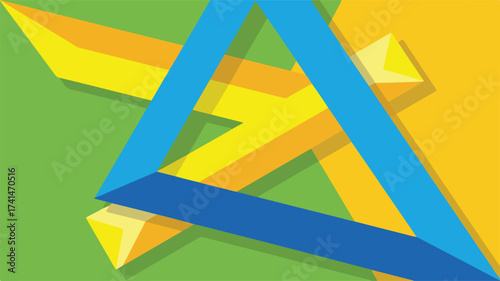 Overlapping colorful geometric shapes forming a star-like pattern abstract