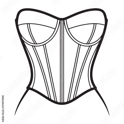 Corset Silhouette Icon – Elegant Lingerie Design
