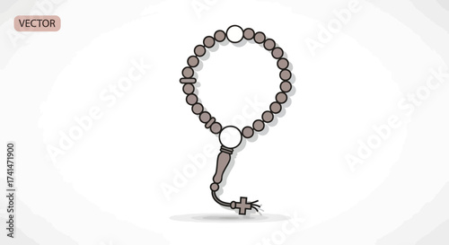 Simple Rosary Beads with Crucifix for Christian Prayer and Devotion.