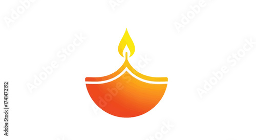 Traditional Indian Diya Oil Lamp with a Bright Flame.