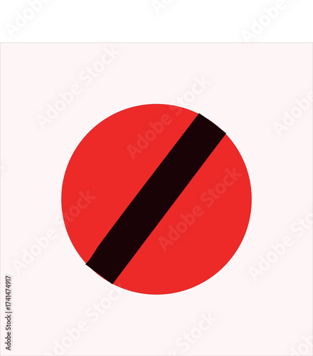 Prohibition Sign Icon – Red Circle with Black Diagonal Slash

No Symbol – Minimalist Restriction Graphic

Warning or Ban Icon – Isolated Vector on White Background

Flat Prohibition Sign – Universal N