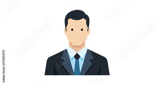 Professional Man in a Dark Suit and Blue Tie.