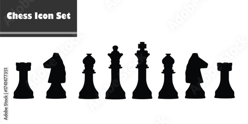 Chess pieces isolated on white background